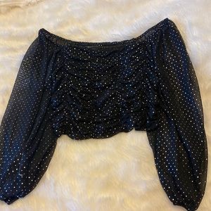 Bershka touched top with silver sparkles